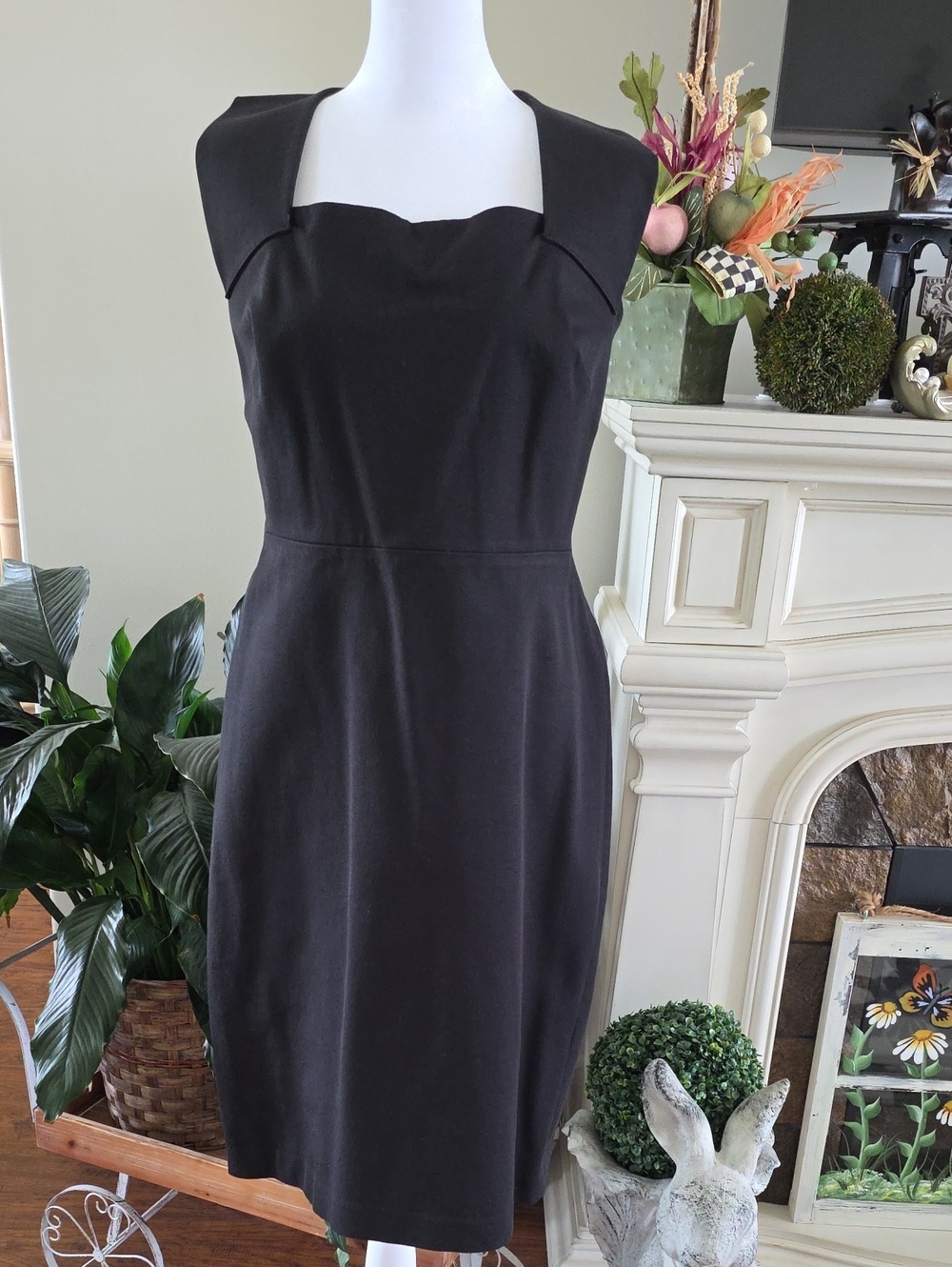 Banana Republic Black Midi Sheath Dress